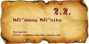 Nádassy Mónika névjegykártya